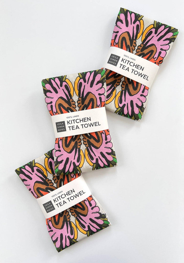 Flourish Tea Towel, bright
