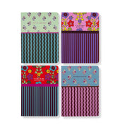 Stitched Notebook S/4 - Floral Stripes