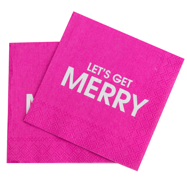 Let's Get Merry - Holiday Cocktail Napkins