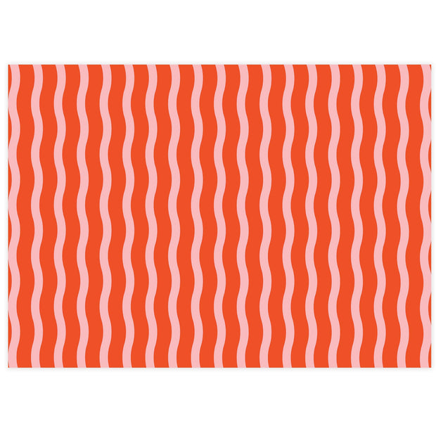 Tangy Red Fussy Stripe Tissue Paper