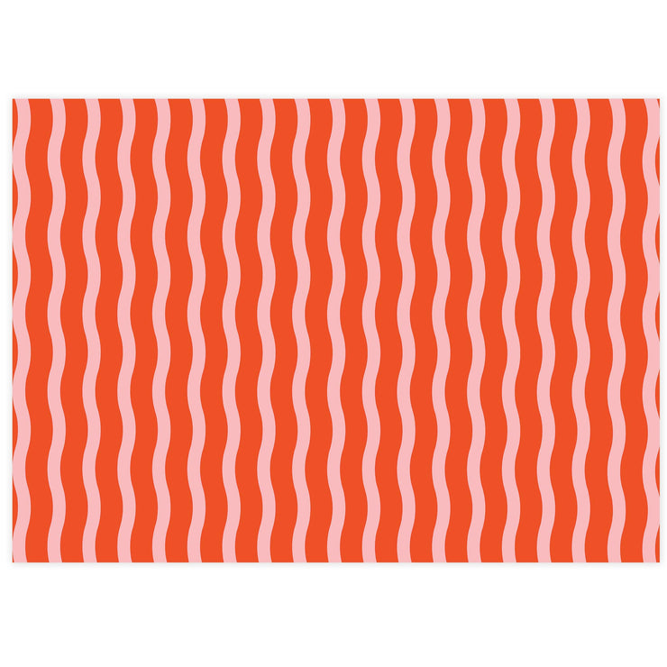 Tangy Red Fussy Stripe Tissue Paper