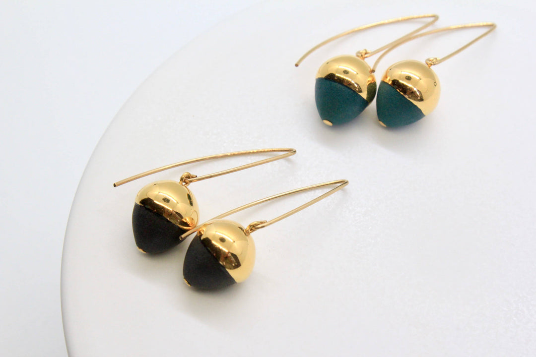 Gold Dipped Acorn Earrings