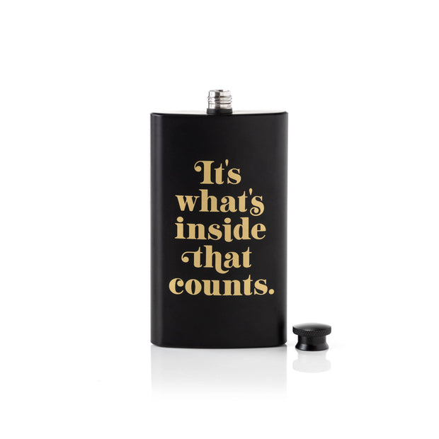 Brass Monkey It's What's Inside That Counts Pocket Flask