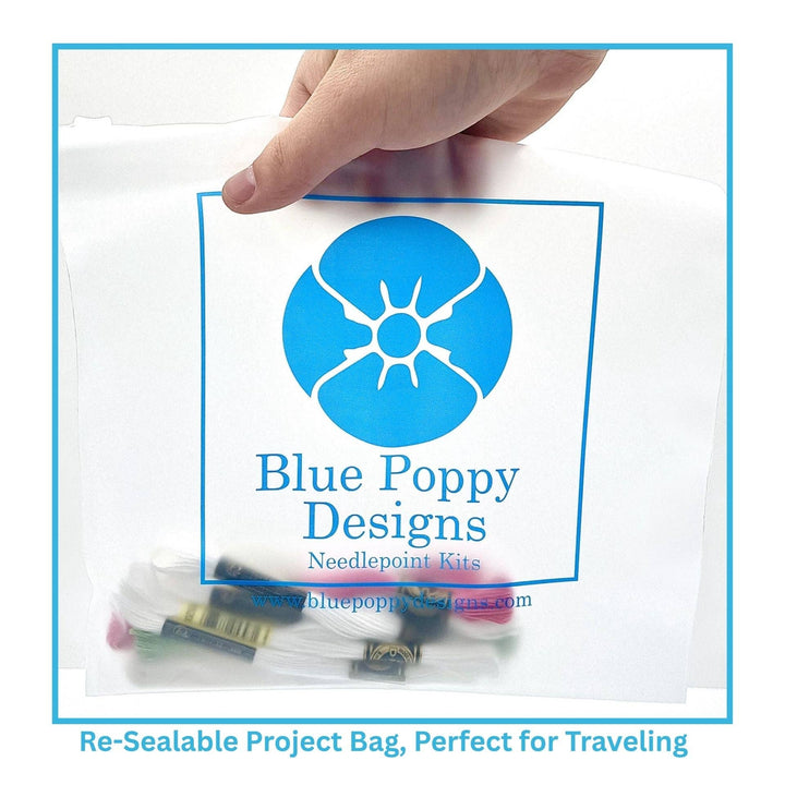 Sunflower Needlepoint Kit (on light blue)