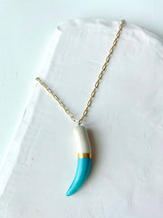 Shark tooth necklace: Medium blue