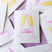 Let's Celebrate glasses - graduation, engage greeting card