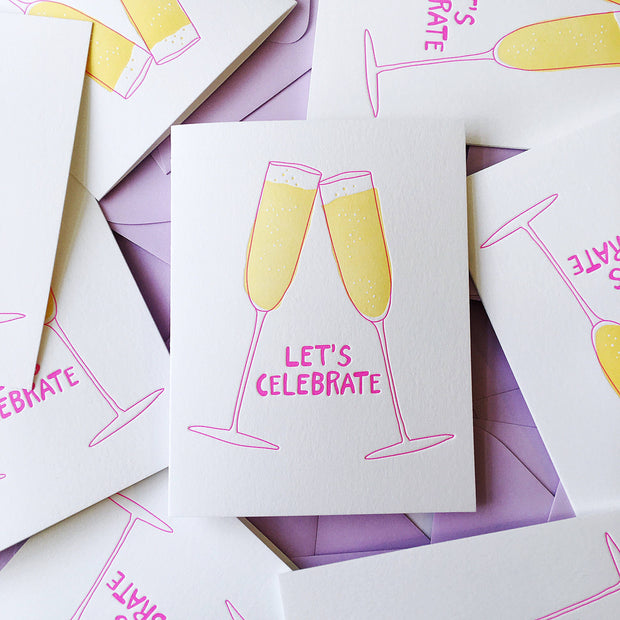 Let's Celebrate glasses - graduation, engage greeting card