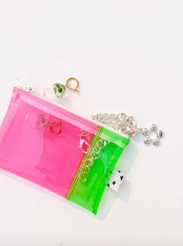 Green & Pink Vinyl Wallet