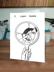 Funny David Shrigley - Broken Mirror Greetings Card