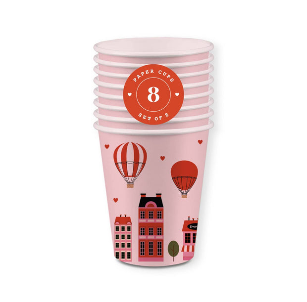 Paris Valentine's Day Paper Cups