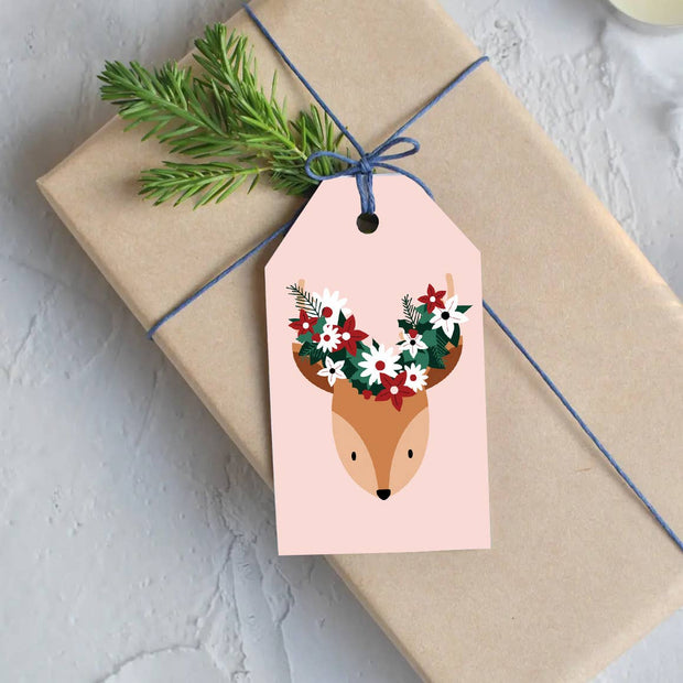 Reindeer Gift Tags -  Set of 6