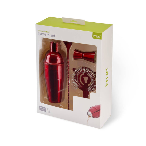 Stainless Steel Barware Set of 4 ASSORTED COLORS