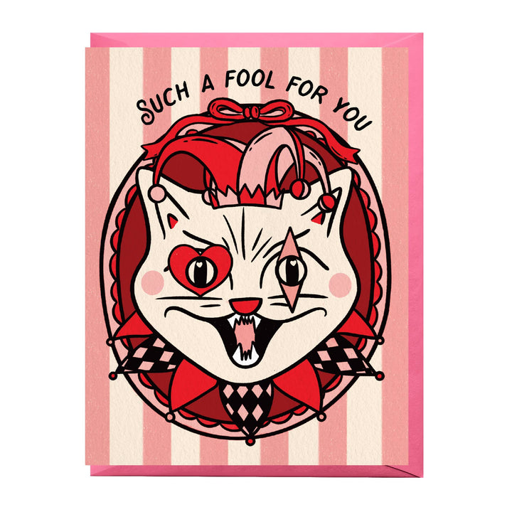 Cat Jester Love Card