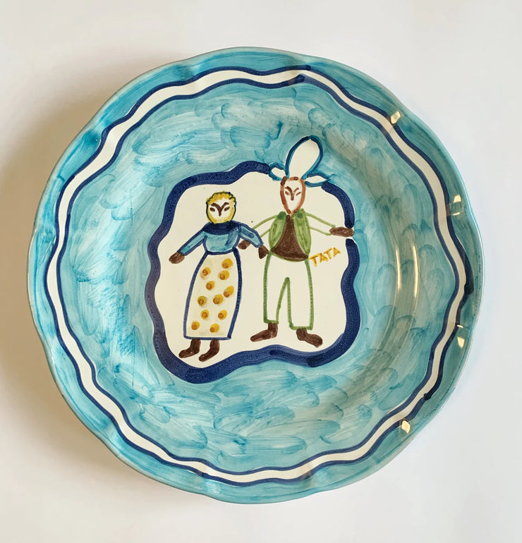 Hand Painted Blue Ceramic Plate