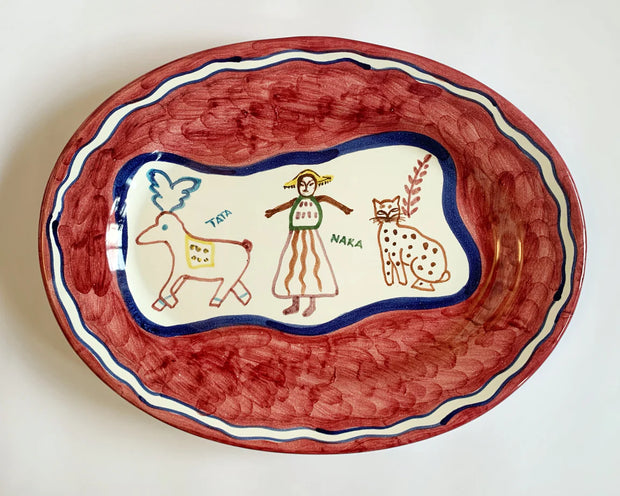 Hand Painted Ceramic Serving Platter