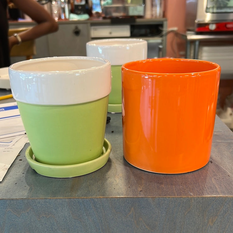 4” colorful planters