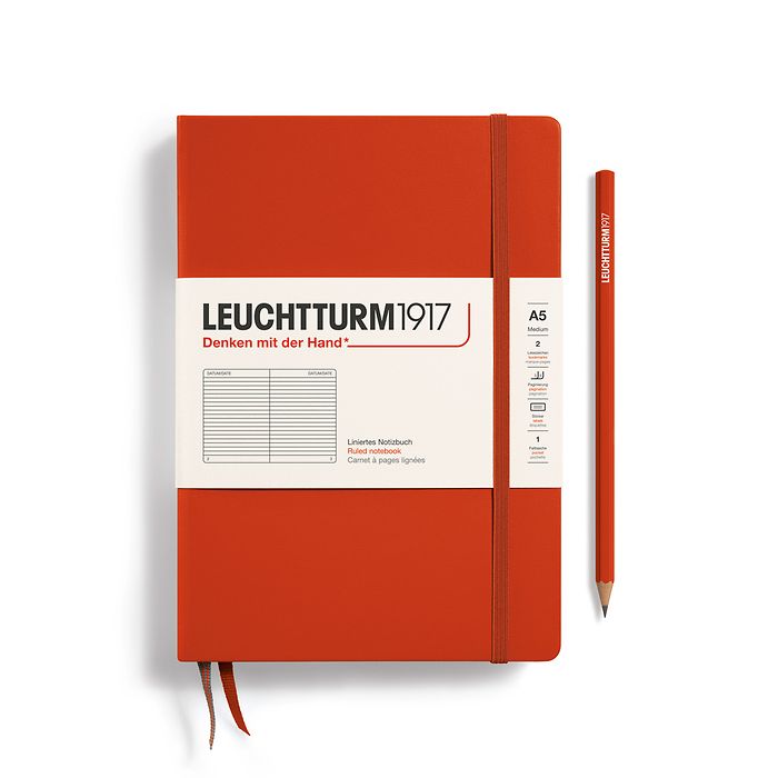 Notebooks - Medium (A5): Ruled / Hardcover / Fox Red