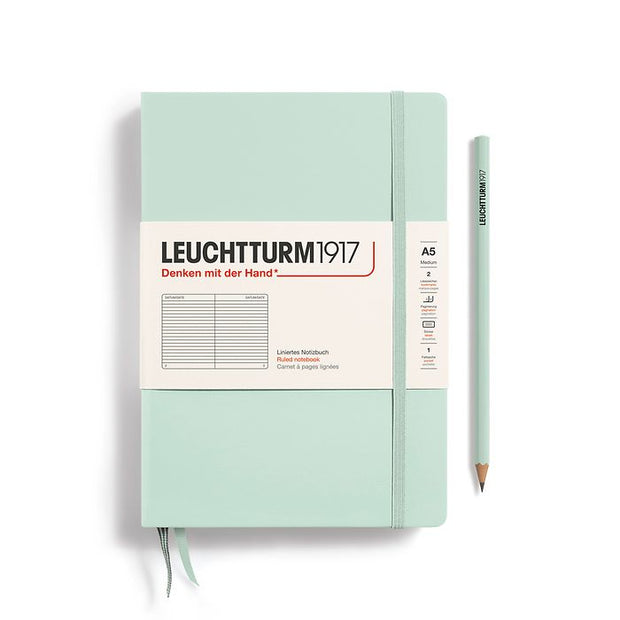 Notebooks - Medium (A5): Ruled / Hardcover / Mint Green