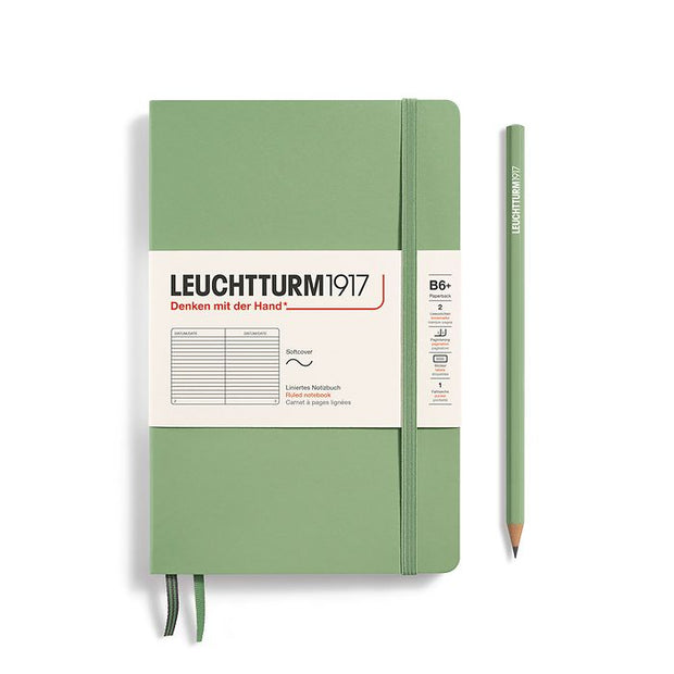 Notebooks - Medium (B6): Ruled /Paperback - Sage