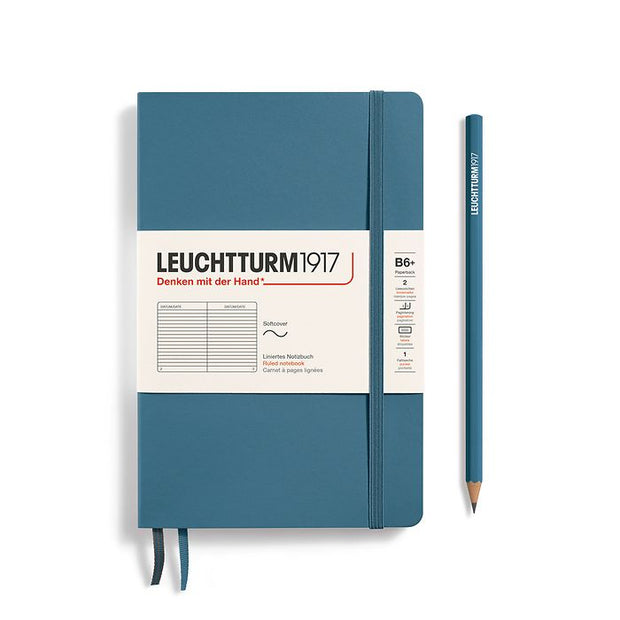 Notebooks - Medium (B6): Ruled /Paperback - Stone Blue