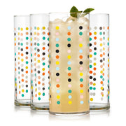 Libbey Vintage Polka Dot Drinkware, 16 oz, Set of 4