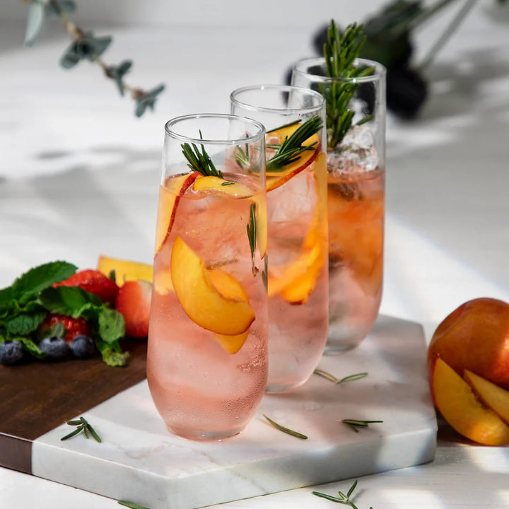 Libbey Stemless Champagne Flute Glasses, 8.5 ounce, Set of 6