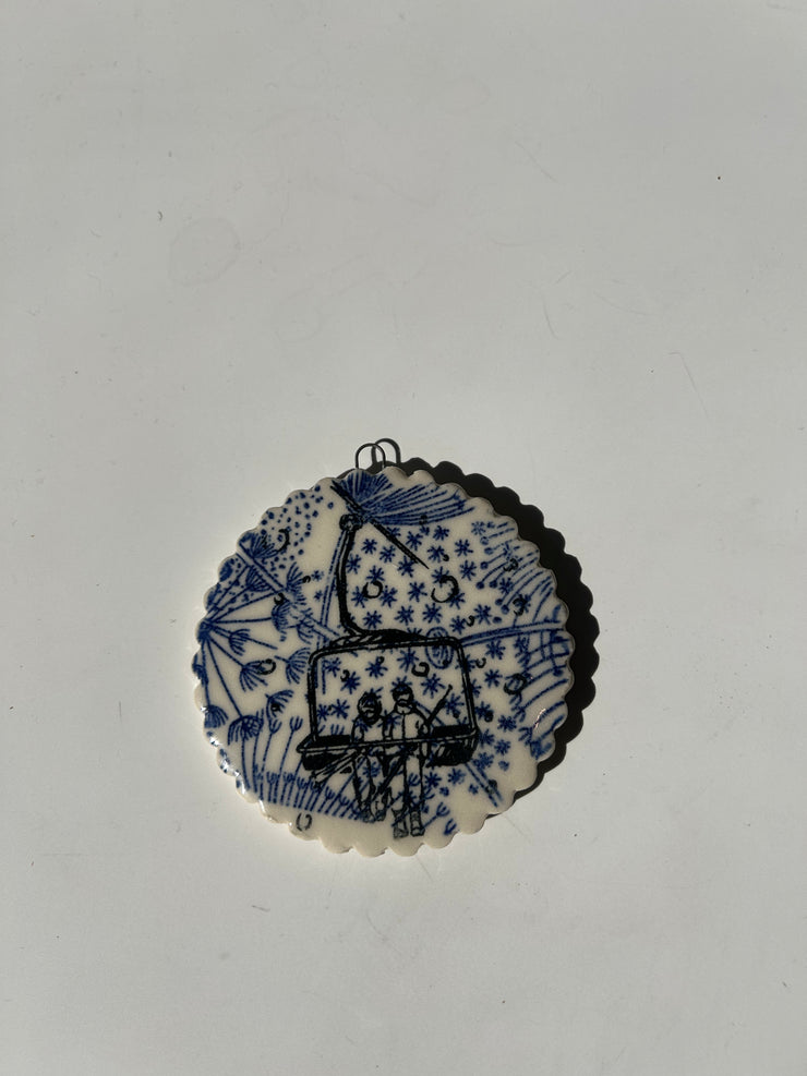 Blue Print Ceramic Ornaments