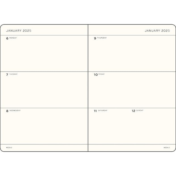 LEUCHTTURM1917 Black 2025 A5 Weekly Planner