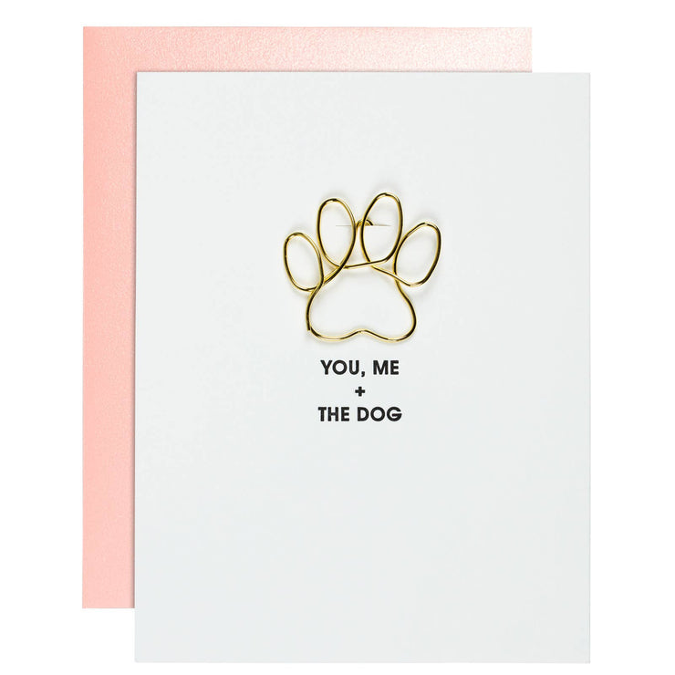 You Me + The Dog - Anniversary Paw Print Paper Clip Card