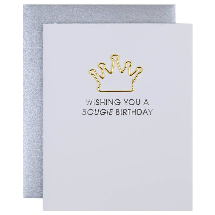 Bougie Birthday Paper Clip Letterpress Card