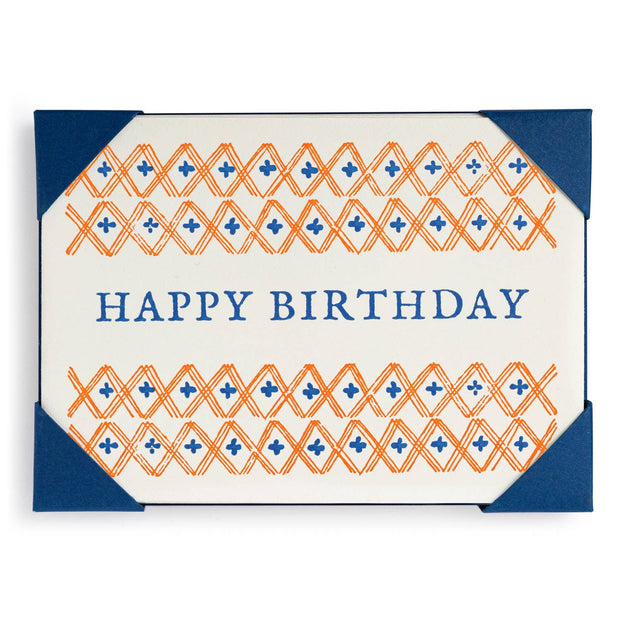 Orange and Blue Pattern Happy Birthday (Pack of 5)