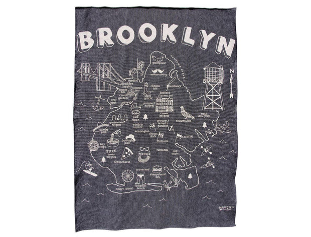 Brooklyn Knit Throw Blankets: Heather/Navy