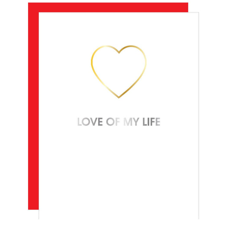Love of My Life - Heart Paper Clip Letterpress Card