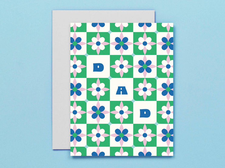 Dad Tiles Flower Pattern Card