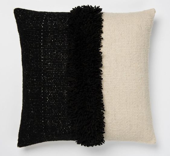 Puna Half Black Handwoven Pillows