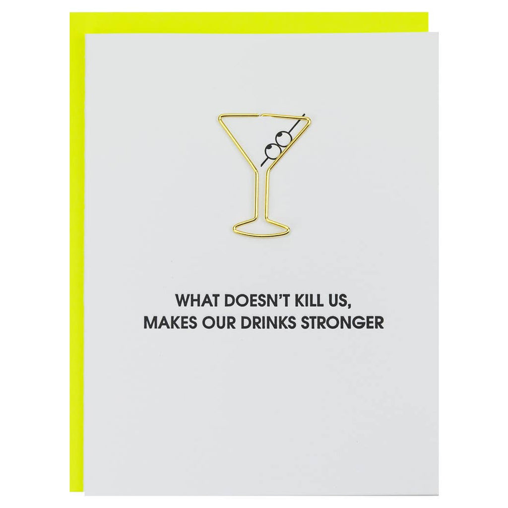 What Doesnt Kill Us Paper Clip Letterpress Card