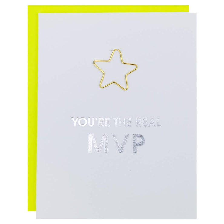 You're The Real MVP - Star Paper Clip Letterpress Card