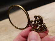 Small Brass Ornate Magnifying Glass Lens