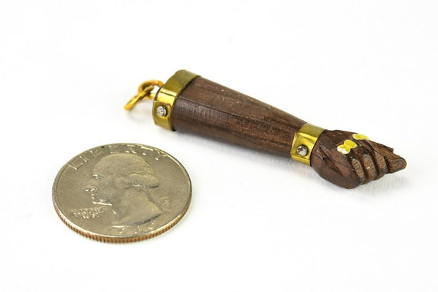 Vintage Wooden Figa Pendant