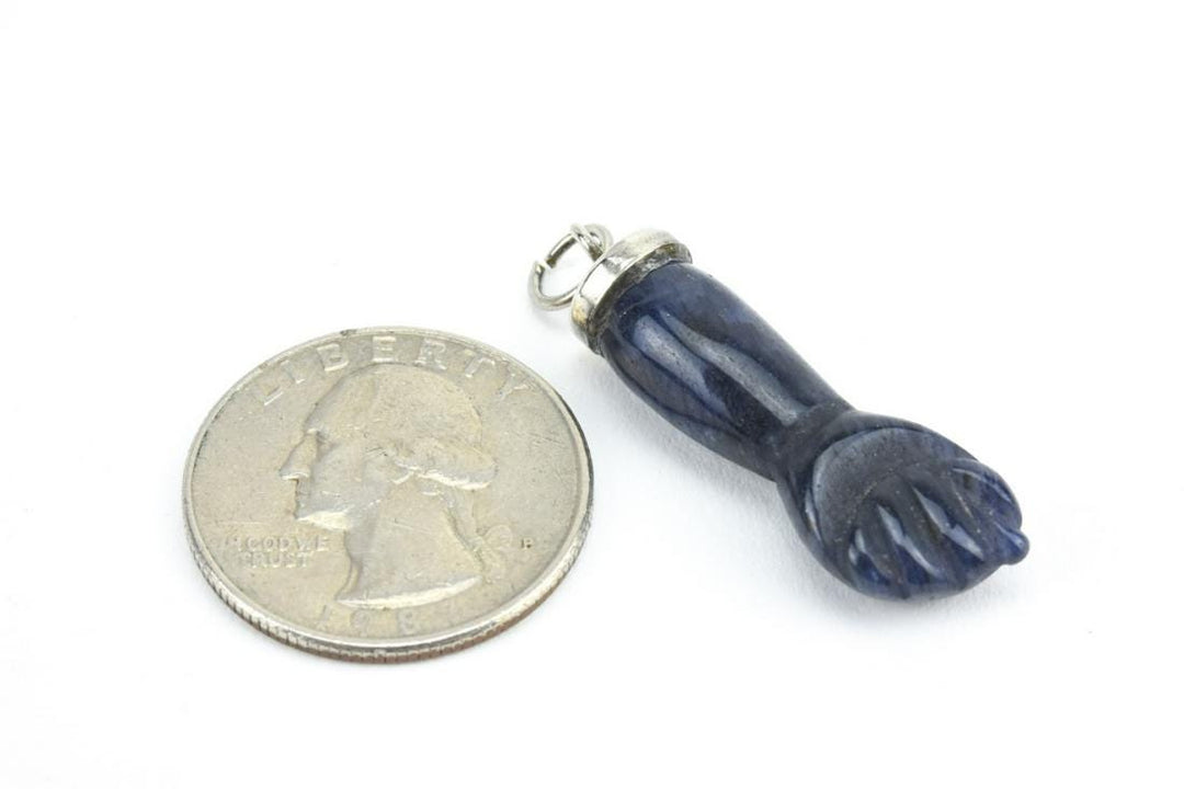 White Gold & Carved Amethyst Figa Estate 14k