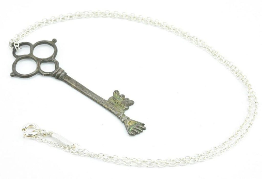 Figa Skeleton Key Pendant On Sterling Chain
