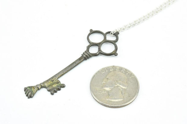 Figa Skeleton Key Pendant On Sterling Silver Chain