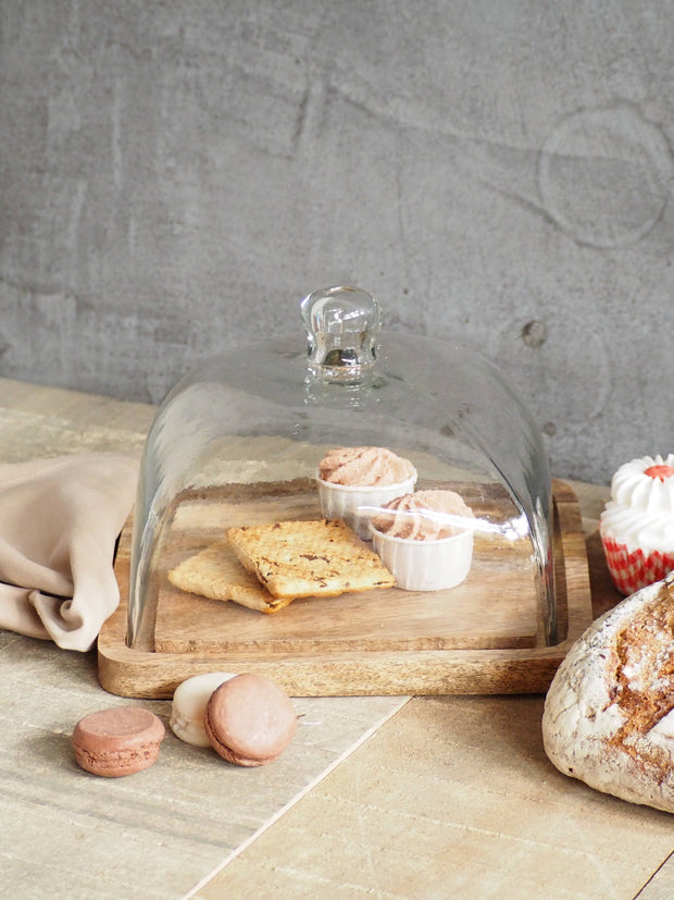 Wooden & Glass Dessert Stand