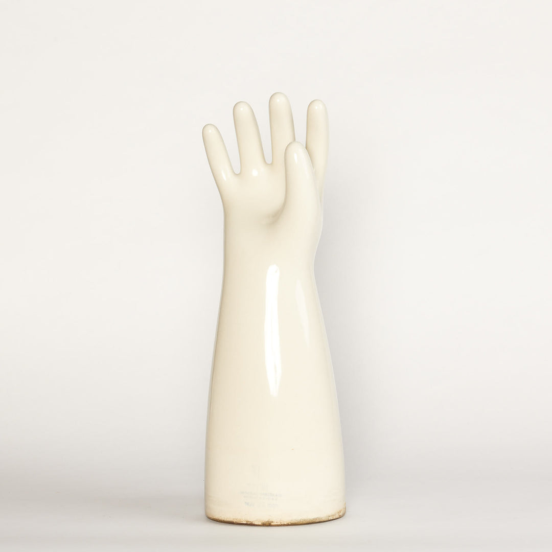 Large Glazed Hand Rubber Glove Mold. General Porcelain.