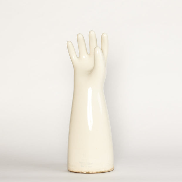 Large Glazed Hand Rubber Glove Mold. General Porcelain.