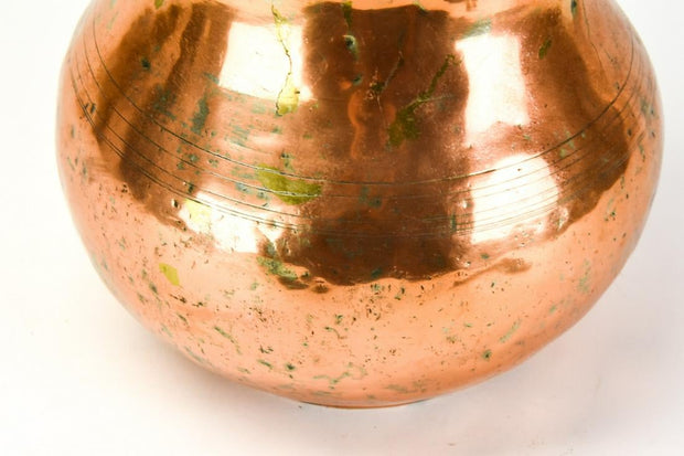 Antique Large Turkish Copper Pot w Brass Handle