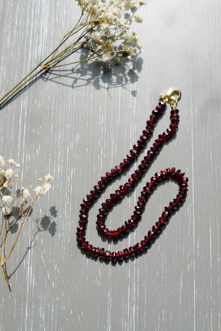 Garnet Silk-Knotted Candy Necklace