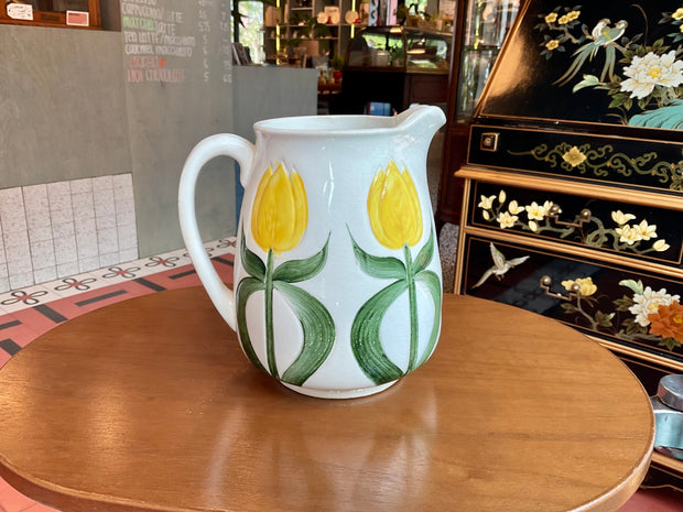 Wheeling Pottery Majolica Iris Pitcher