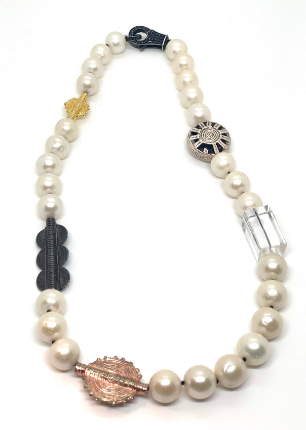 Pearls Gone Tribal Necklace