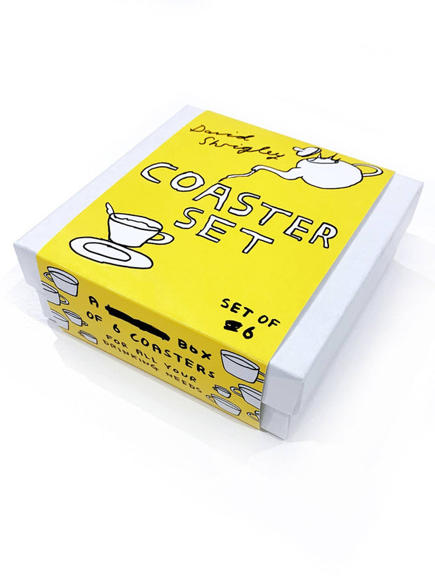 David Shrigley Coaster s Box Set - Pack of 6 Mixed Designs